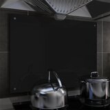 vidaXL Kuhinjska zaštita od prskanja crna 80 x 60 cm kaljeno staklo Cijene