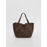 Reserved Torba shopper od umjetne brušene kože - tamnosmeđe | shoptok.hr