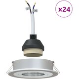 vidaXL Vgrajeni reflektorji 24 kosi Okrogle GU10 Srebrna Ø91 mm | Shoptok.si