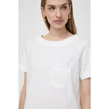 Luisa Spagnoli Bombažna kratka majica ženski, bela barva