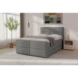 MID.YOU POSTELJA BOXSPRING 140 cm x 200 cm , les, kovina, umetna masa, tekstil srebrne barve | Shoptok.si