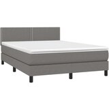  Box spring postelja z vzmetnico LED temno siva 140x190 cm blago, (20724063) | Shoptok.si