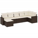  7-dijelni set vrtnih sofa od poliratana s jastucima smeđi | shoptok.hr