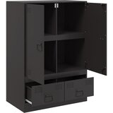  Visoka komoda crna 67 x 39 x 95 cm čelična | shoptok.hr