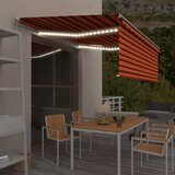 vidaXL tenda na ručno uvlačenje s roletom LED 4 x 3 m narančasto-smeđa Cijene