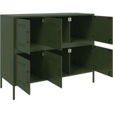 vidaXL Komoda olivno zelena 100,5x39x79 cm hladno valjano jeklo | Shoptok.si