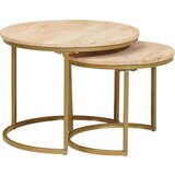  Mize za kavo z gnezdenjem 2 pcs Trdna mangova les in jeklo, (5000120518) | Shoptok.si