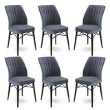 Hanah home Set 6 trpezarijskih stolica Flex Sivo-Crni | Eponuda.ba