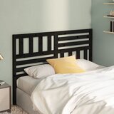  Uzglavlje za krevet crno 126 x 4 x 100 cm od masivne borovine | shoptok.hr