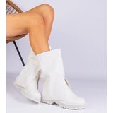 Gemre White ankle boots with a turned-down upper Rozalia | shoptok.hr
