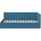  Kutni okvir kreveta s uzglavljem Plava 90 cm x 200 cm Baršun | shoptok.hr