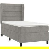 Box spring postelja z vzmetnico svetlo siva 100x200 cm žamet, (20725108) | Shoptok.si