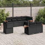 vidaXL 8-dijelni set vrtnih sofa od poliratana s jastucima crni | shoptok.hr
