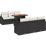  7-delni vrtni set zof z blazinami Črna poli ratan, (22091976) | Shoptok.si