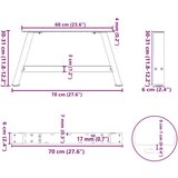 Noge za klubsko mizico v obliki črke A, 2 kosa, bele, 70 x (30-31) cm, jeklo, (22124027) | Shoptok.si
