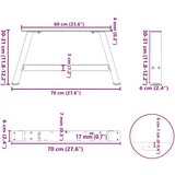  Noge za stolić u obliku slova A 2 kom bijele 70x(30-31) cm | shoptok.hr