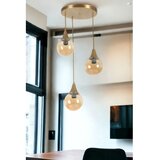 Opviq afra 3 Lü tepsili eskitme bal Camlı Sarkıt ambergold chandelier | ePonuda.com
