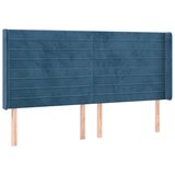  The Living Store Vzglavje z ušesi temno modro 183x16x118/128 cm žamet - Vzglavje, (21453749) | Shoptok.si