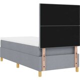 Box Spring Krevet s Madracem &amp LED Svjetlom Svjetlosiva 100x200 cm Tkanina | shoptok.hr