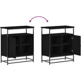  Komoda Crna Hrast 69x35x80 cm Konstruirano drvo i Čelik | shoptok.hr