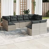  9-dijelni set vrtnih sofa od poliratana s jastucima svjetlosivi | shoptok.hr