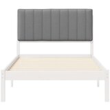  Posteljni okvir z oblazinjenim vzglavjem Svetlo siva, (5000101437) | Shoptok.si