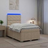  LED okvir za krevet s madracem Krem 120 x 190 cm Tkanina | shoptok.hr