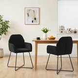  Trpezarijske stolice 2 pcs Baršun Crna 55 x 50 x 84 cm | Eponuda.com