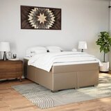  s oprugama i madrac cappuccino 160x200cm od umjetne kože | shoptok.hr