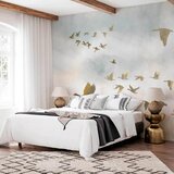Artgeist Foto tapeta - Golden Geese 250x175 Standard Slike