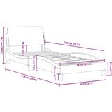  Okvir kreveta s uzglavljem Dover plavi 90x200 cm tkanine | shoptok.hr