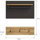MID.YOU Garderobni Panel Canu, Temno Siva, Barva Hrasta | Shoptok.si