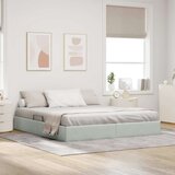  Ottomanska Okvir za krevet s pohranom s pohranom Baršun - Svjetlosiva 160 x 200 cm | shoptok.hr