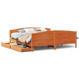 Maison Chic Posteljni okvir - Dvoposteljna postelja - Zakonska postelja brez vzmetnice vošč. rjava 200x200 cm borovina-J4630, (21766013) | Shoptok.si