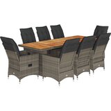  9-dijelni vrtni bistro set od poliratana s jastucima sivi | shoptok.hr