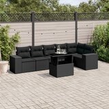 vidaXL 7-dijelni set vrtnih sofa od poliratana s jastucima crni | shoptok.hr