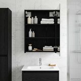  Kupaonski ormar s ogledalom Crni hrast 50 x 14,5 x 70 cm | shoptok.hr