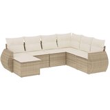  7-dijelni set vrtnih sofa od poliratana s jastucima bež | shoptok.hr
