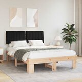 vidaXL Posteljni okvir z oblazinjenim vzglavjem Črna 140 x 200 cm | Shoptok.si