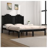  Posteljni okvir črn iz trdne borovine 200x200 cm | Shoptok.si