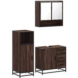 vidaXL 3-dijelni set kupaonskog namještaja boja smeđeg hrasta drveni | shoptok.hr