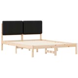  Posteljni okvir z oblazinjenim vzglavjem Črna 150 x 200 cm, (5000101857) | Shoptok.si