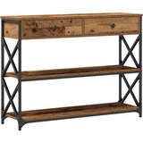  Konsolna miza Staro les 100x28x75 cm Izpopolnjeno les in jeklo, (22008760) | Shoptok.si