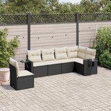  The Living Store Vrtna sedežna garnitura 6-delna z blazinami črna poli ratan - Vrtna Sedežna Garniture, (21479869) | Shoptok.si