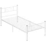 Nesta Posteljni okvir 90×200 cm, bel, višina 88 cm, jekleni enojni posteljni okvir za spalnico in sobo za goste, (5000493305) Cene