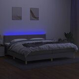  box spring s madracem LED svjetlosivi 200x200 cm tkanina | shoptok.hr