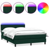 Box Spring krevet s madracem i LED tamno zeleni 160x220 cm baršun | shoptok.hr