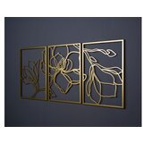 WALLXPERT set ukrasnih metalnih dodataka (3 komada) floral line art APT529 | ePonuda.com