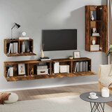 vidaXL Komplet TV omaric 4-delni dimljen hrast inženirski les, (20912705) | Shoptok.si