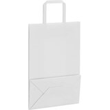 Papirnate vrećice 250 kom s ručkama bijele 21x11x31 cm | shoptok.hr